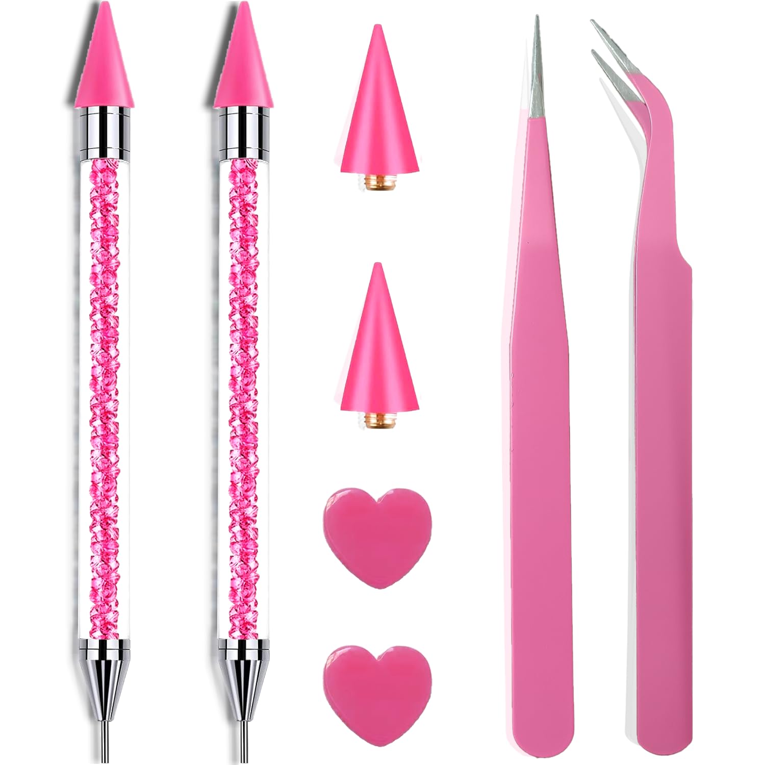 Amazon.com: 8 Pink Rhinestone Picker Tool Set - 2 Pcs Dual-Head
